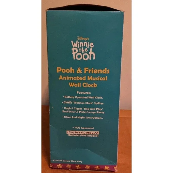 Disney Pooh And Friends Animated Musical Wall Clock In Box Vintage RARE